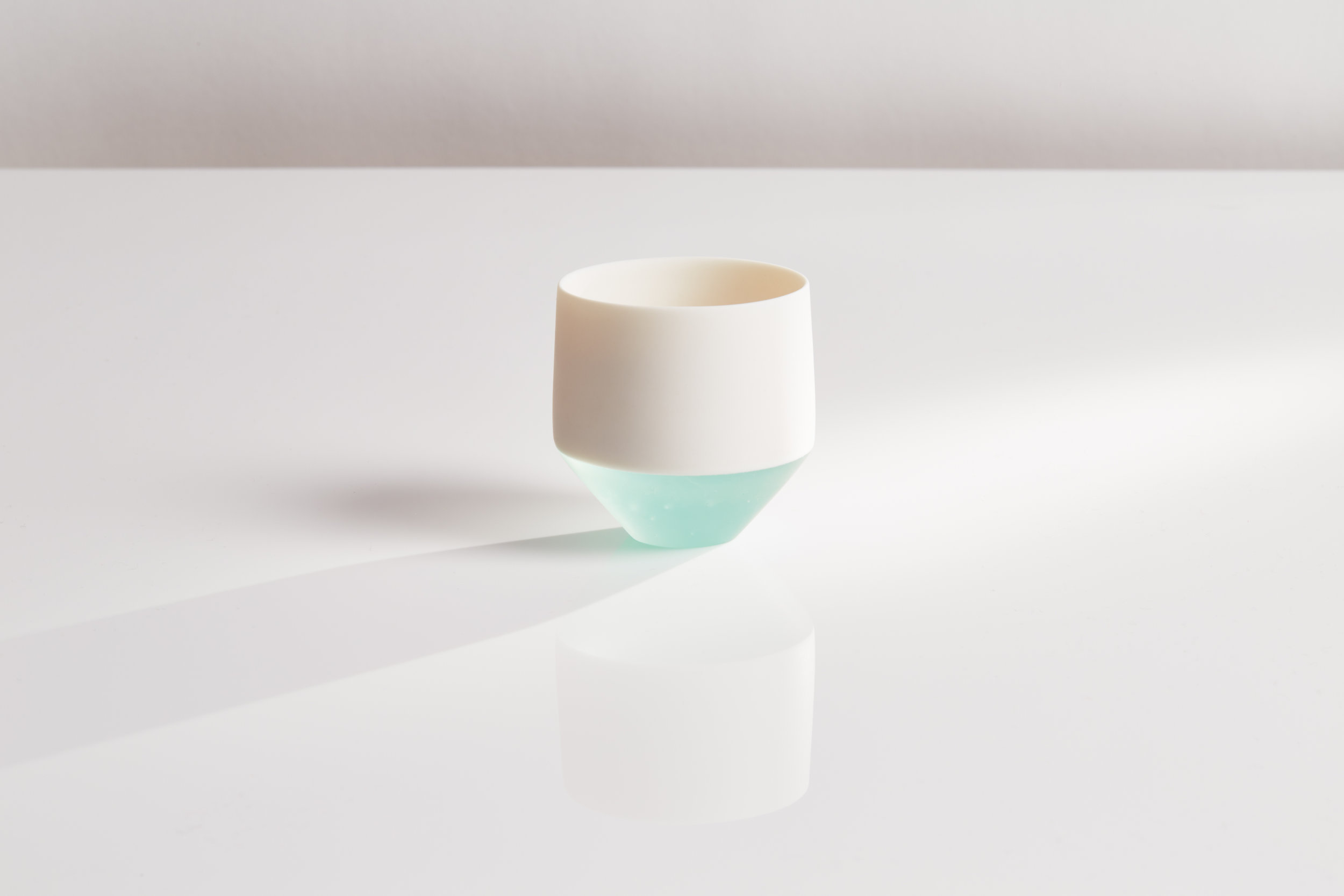 1. Sake Cup with Glass Kodai by Misa Tanaka
