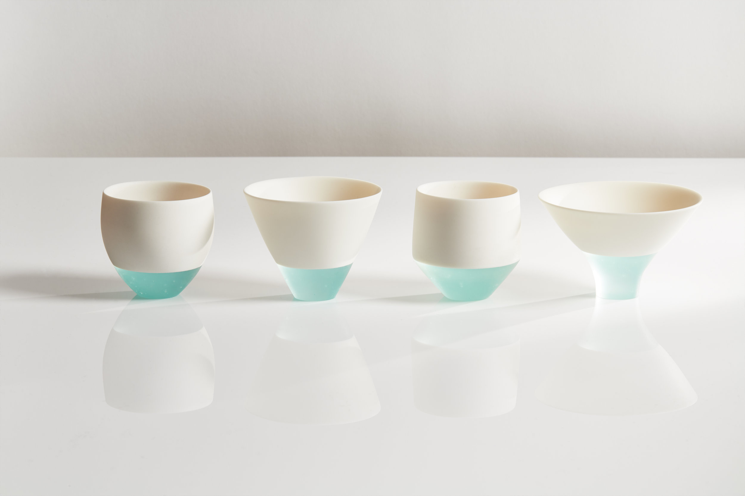 Sake Cup with Glass Kodai by Misa Tanaka