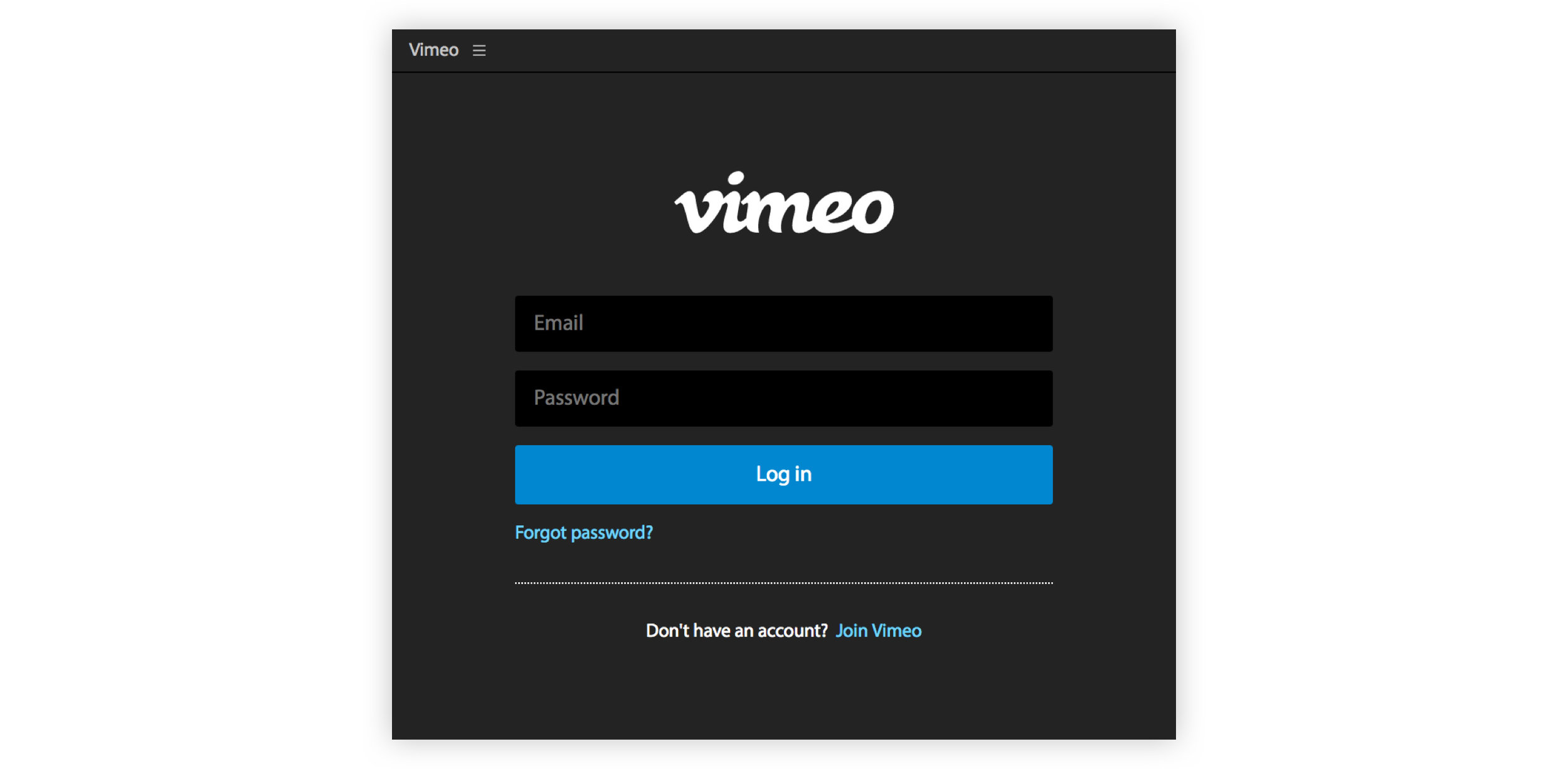 Log into Vimeo right in Premiere Pro.