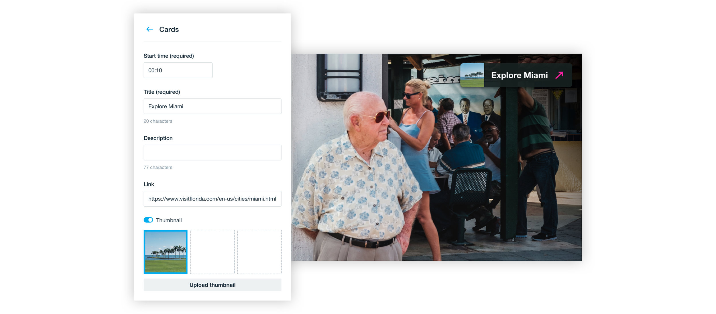 Link to any destination from any point in your video.