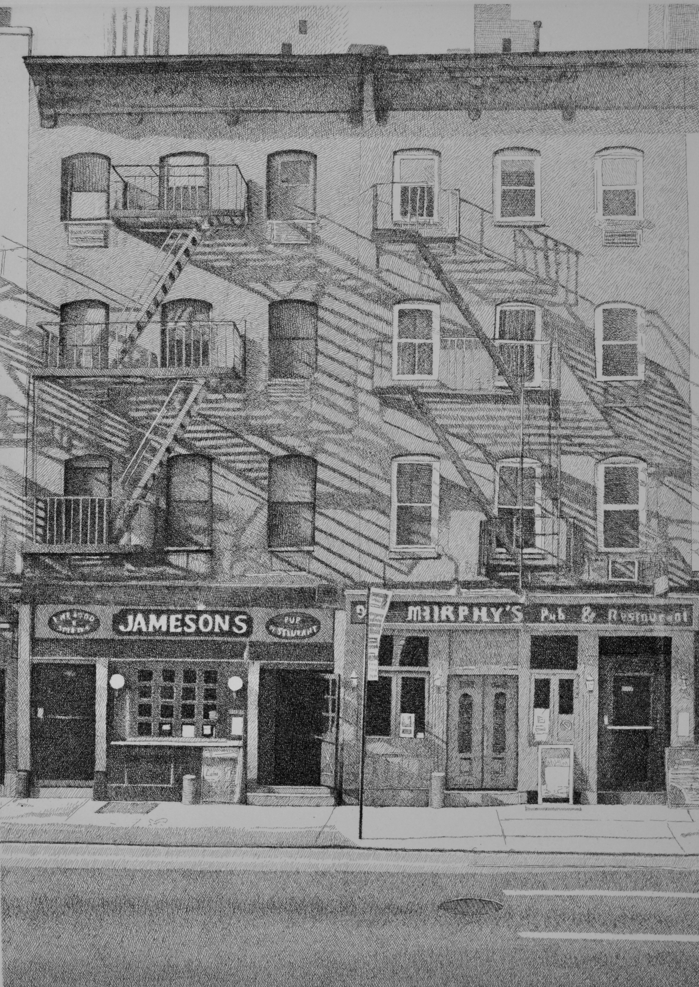  &nbsp; Two Restaurants (New York) , 2010  Rame inciso all’acquaforte  500 x 360 mm 