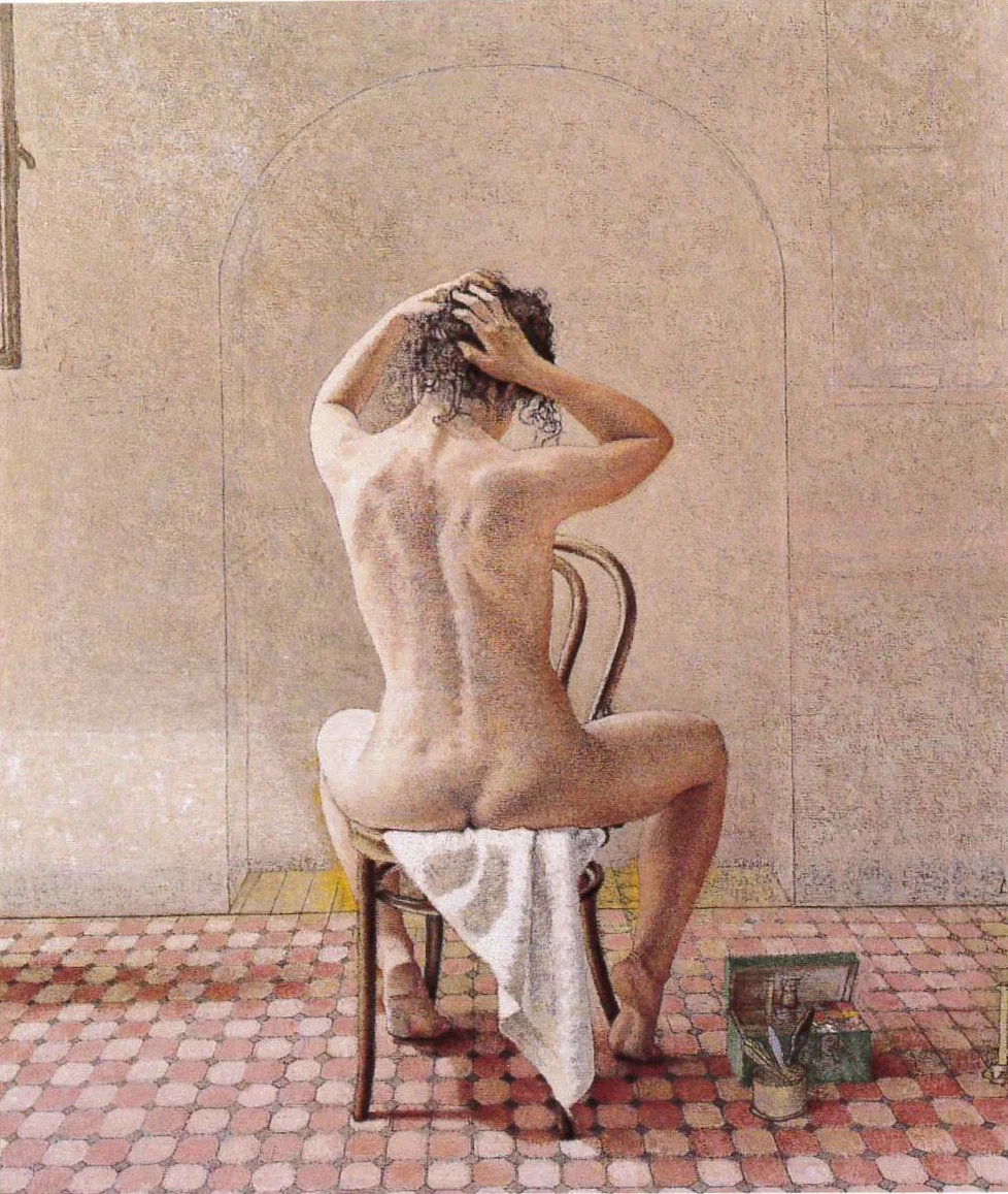   La modella , 1994 
 Olio su tela 
 53,3 x 45,4 cm 