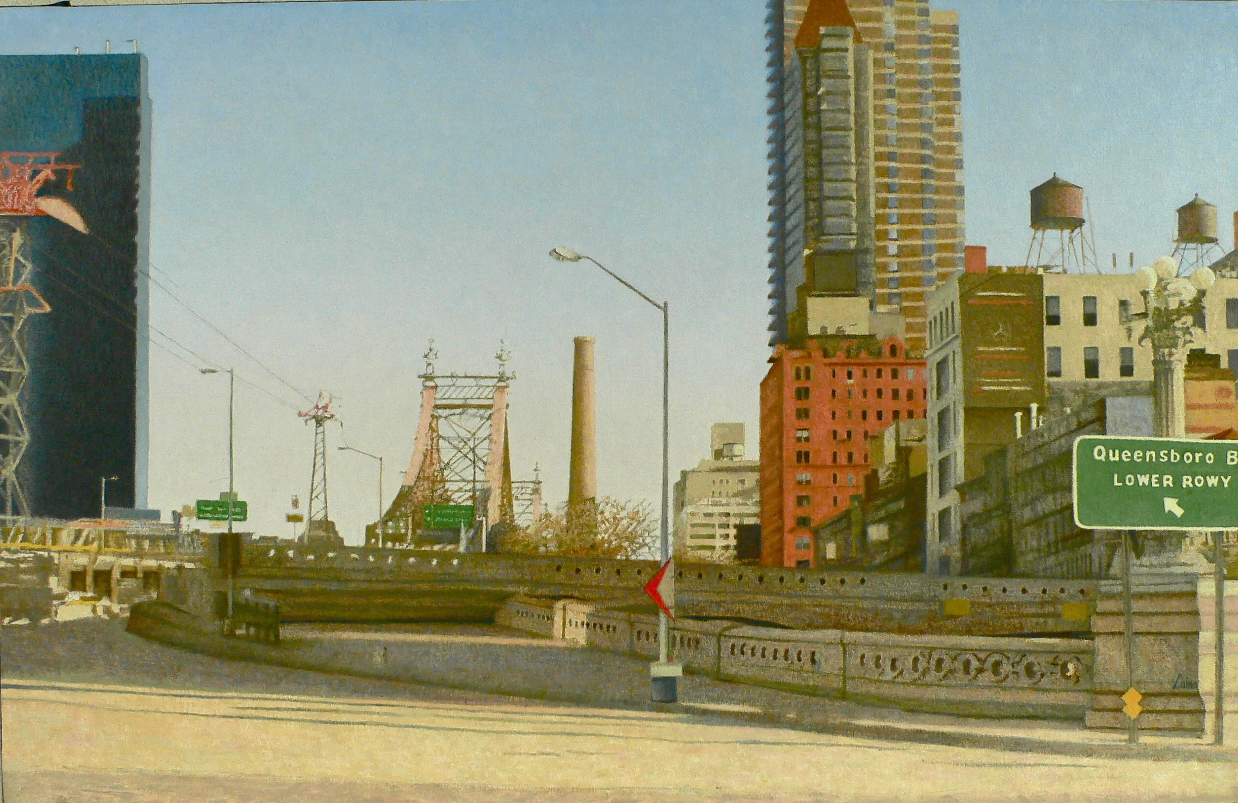   Towards Queensboro Bridge , 2006-07&nbsp; 
 Olio su tela 
 55 x 85 cm 