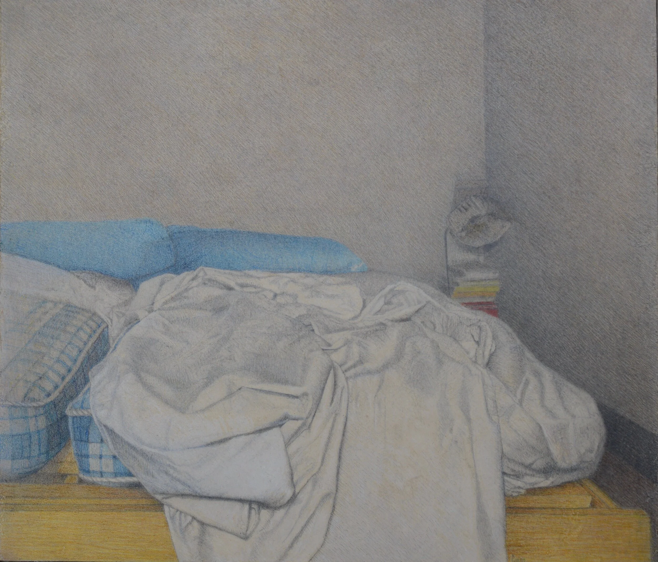  &nbsp; Il letto , 1995-1996 
 Tecnica mista su cartone 
 27,7 x 32 cm 