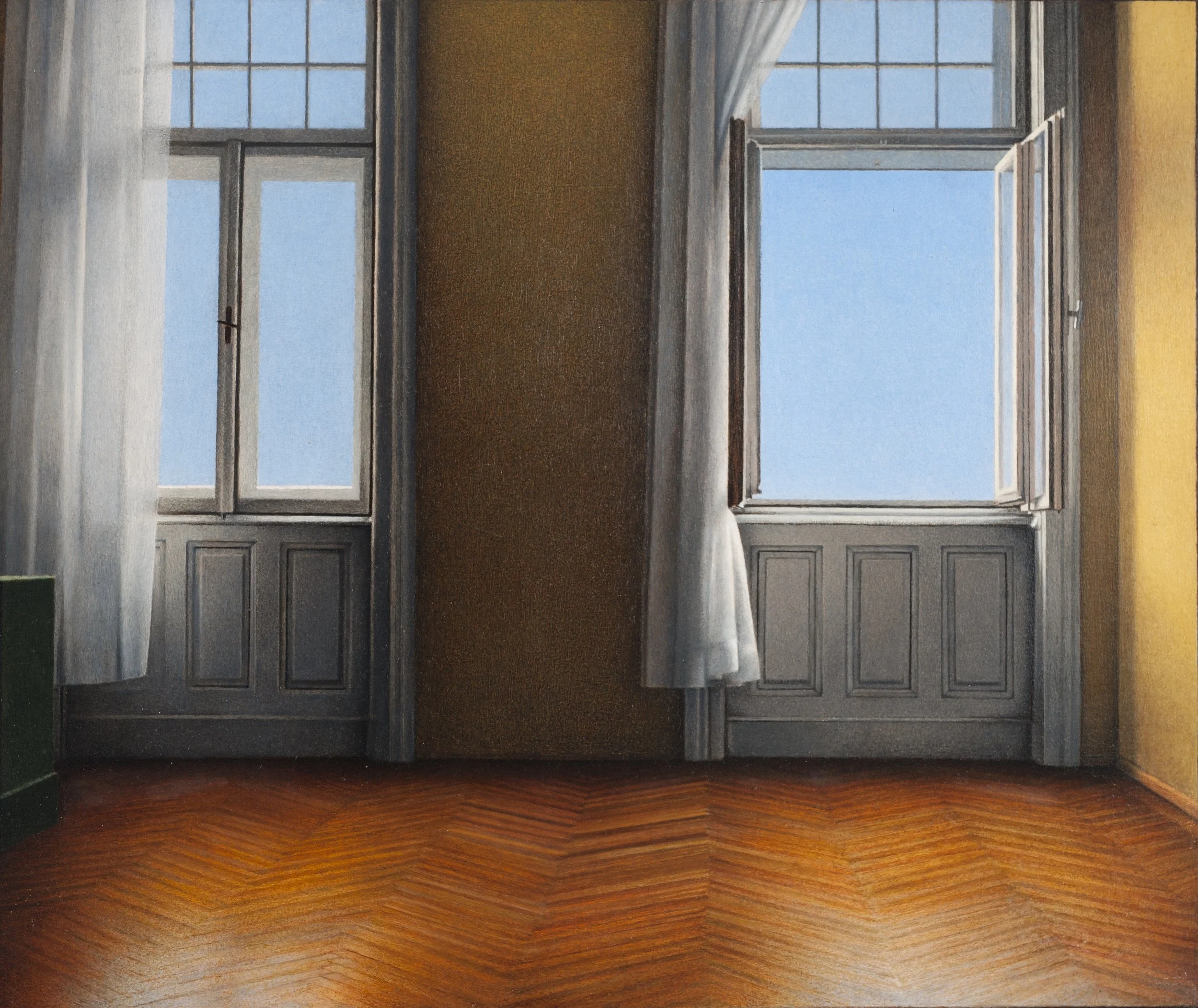   Le due finestre , 1980-1981  Olio su tavola  34 x 40 cm  