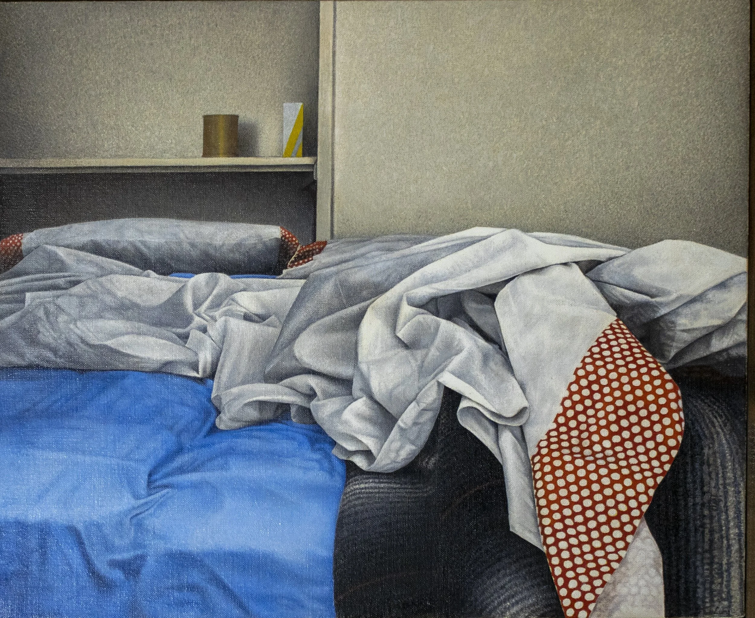   Il letto , 1979  Olio su tela   45 x 55 cm 
