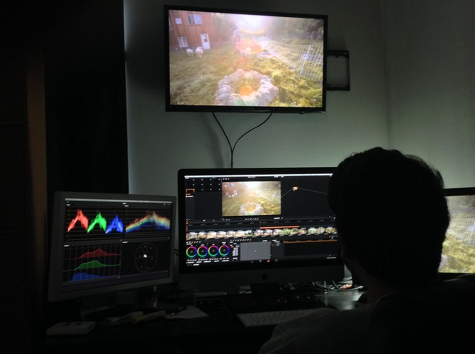 Our Colorist Frederick Trevino hard at work.