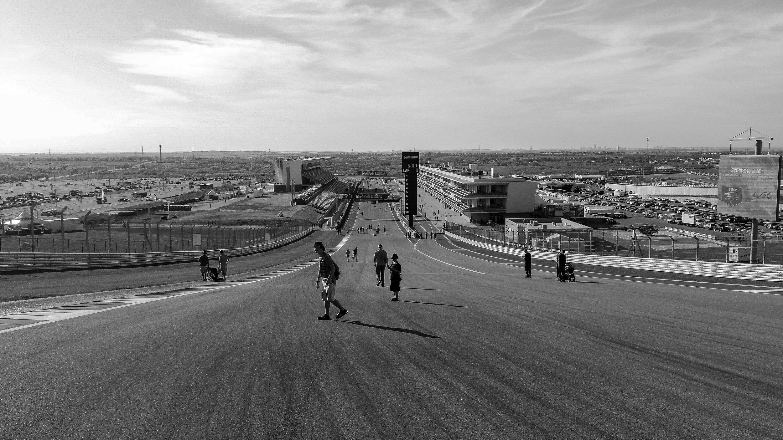This shot was taken during the public track walk after day one practice. From the start line to turn one there is a 133 foot climb in elevation. Ok so that doesn't seem like a lot but let me know bad your quads and calfs are burning when you reach the top.