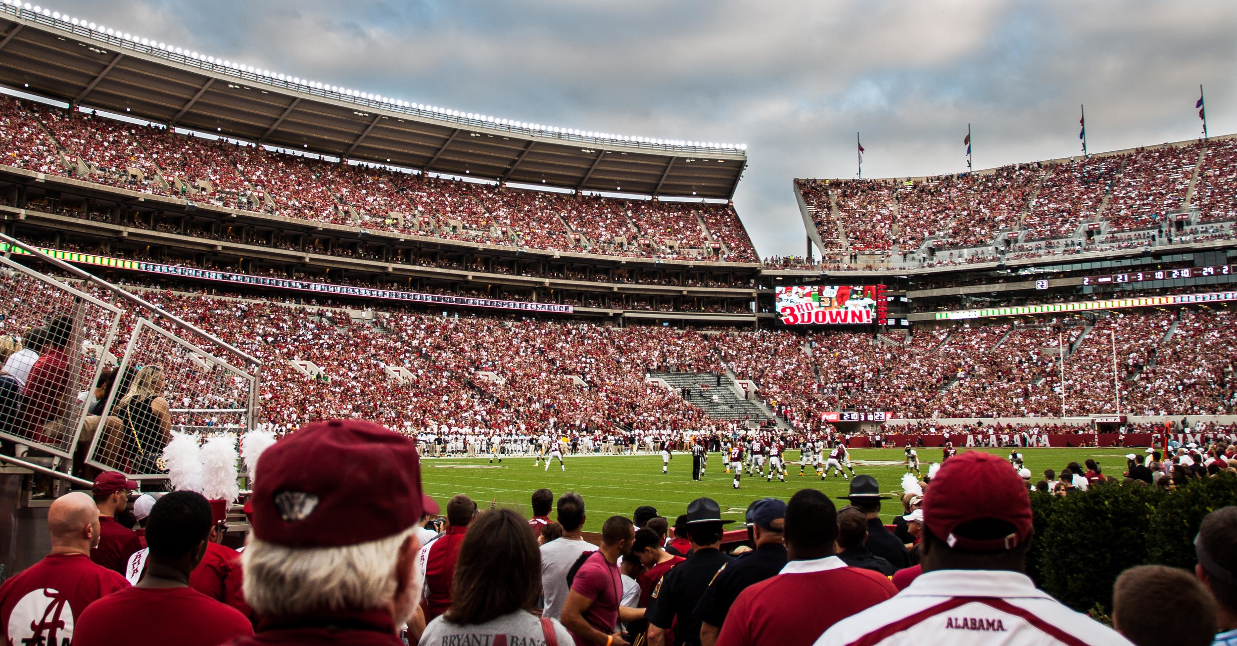 This shot was taken when by section N-1 when I was trying to find my way to the top of Bryant-Denny Stadium. It was cool to be at ground level close to the action.
