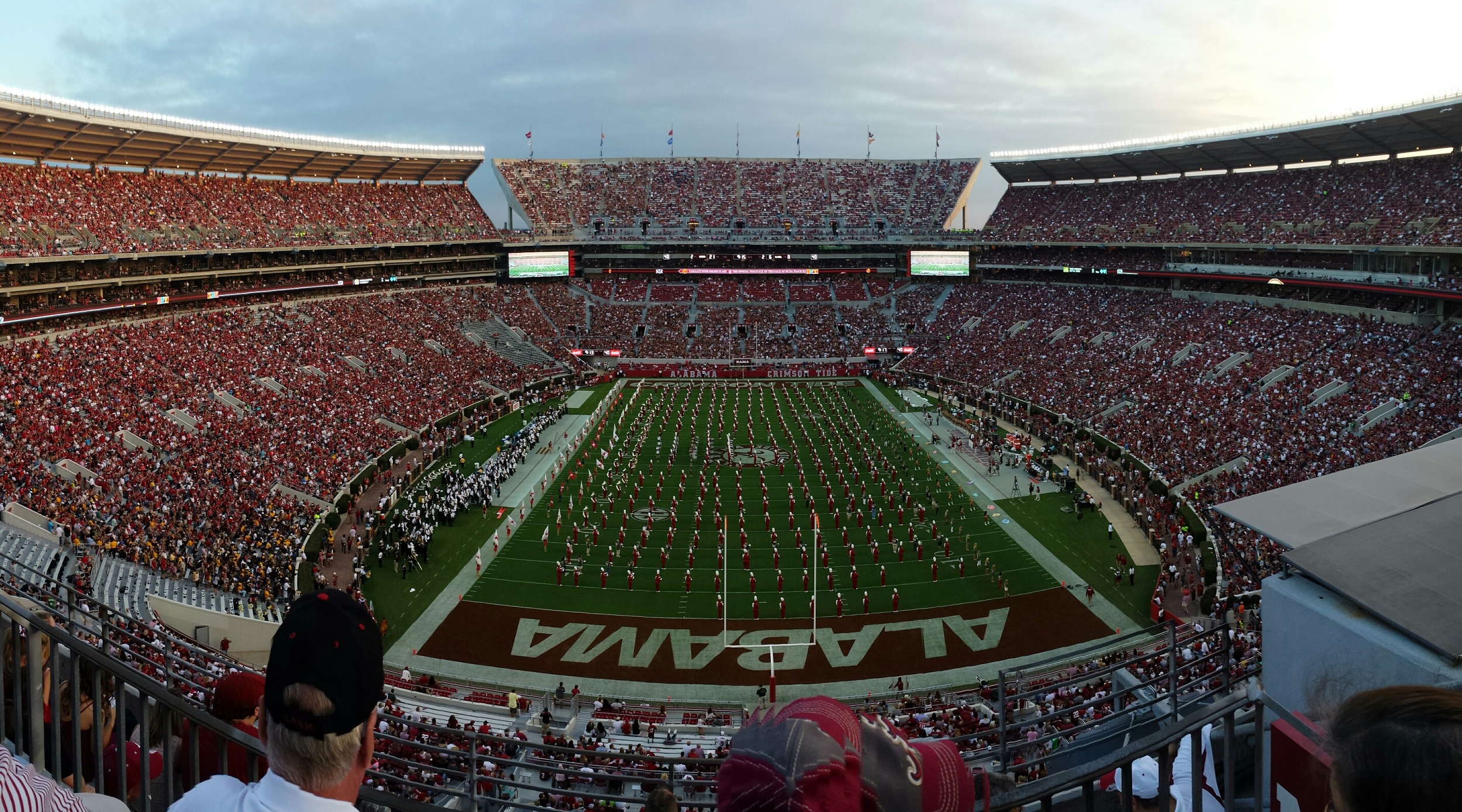 Here is a panoramic shot that I did with Samsung Galaxy S4. I couldn't get to the top of the north end zone because the seats at the top were still occupied for the halftime show. I still like how this shot turned out. 