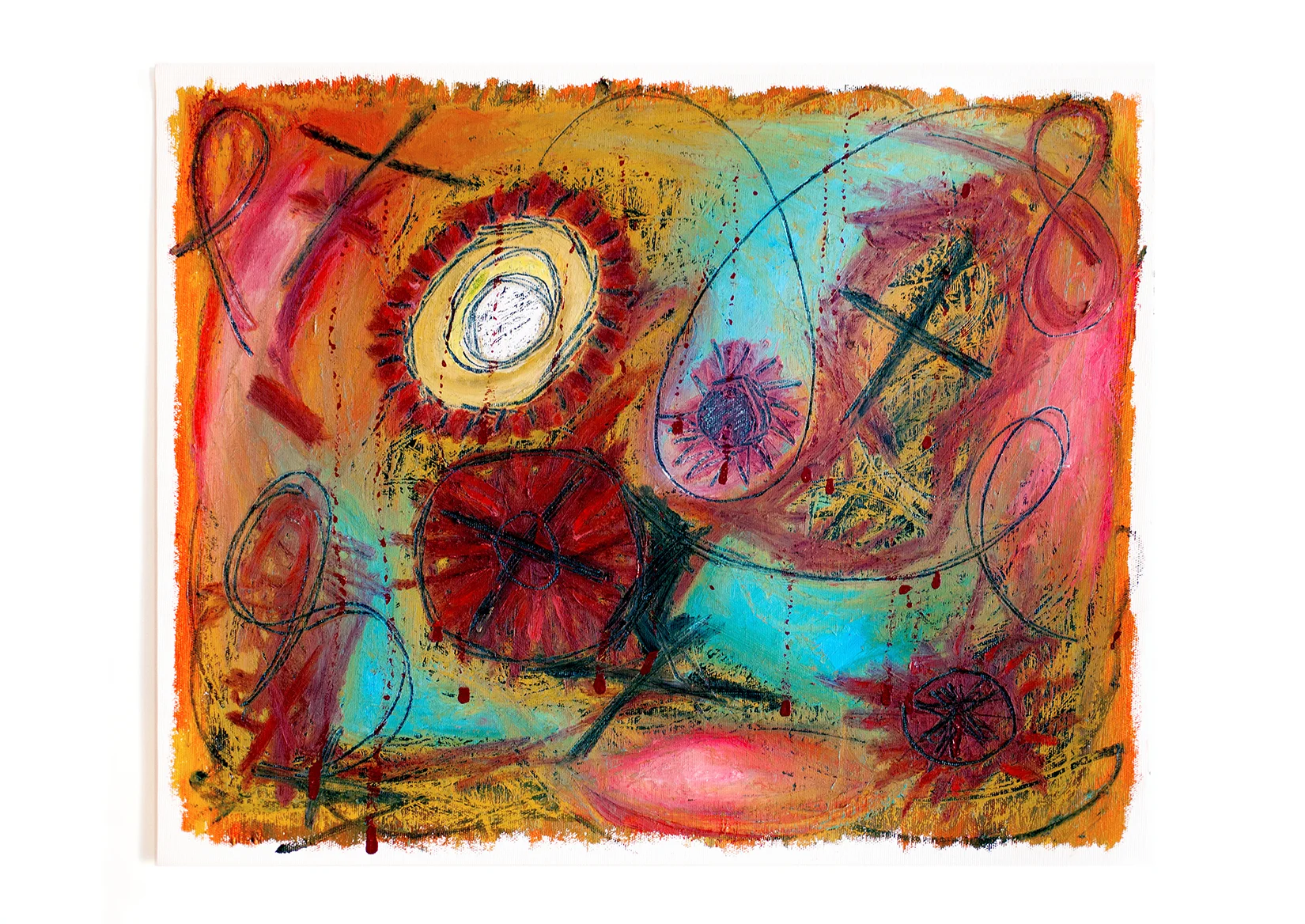 Beauty and Anger Oil stick, charcoal, and ink on canvas 20" x 16" 2018