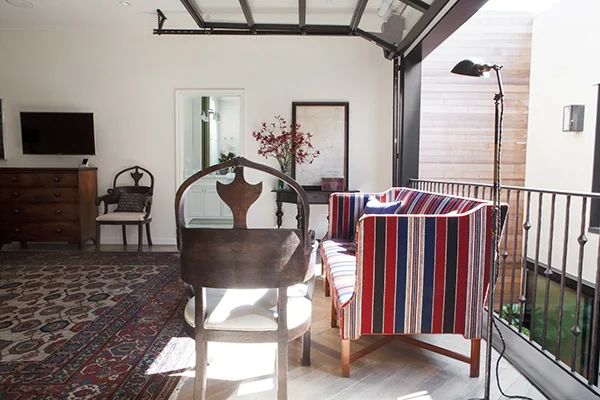 Venice Loft master bedroom. Interior design by Schuyler Samperton.
