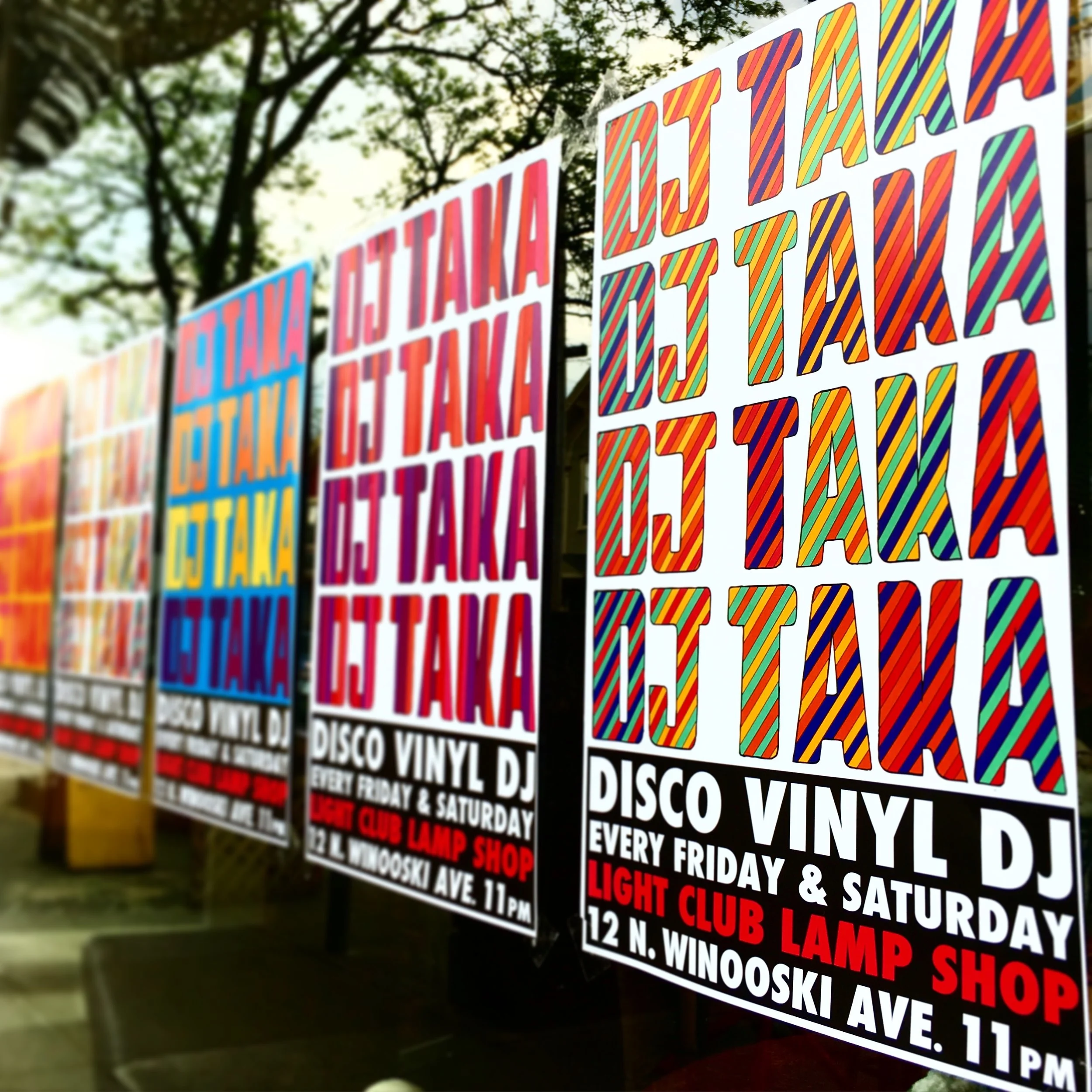  DJ TAKA promotional material for Light Club Lamp Shop. 2016 