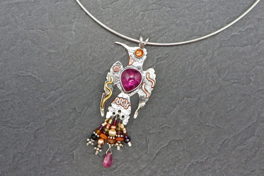 Pink Tourmaline Bird