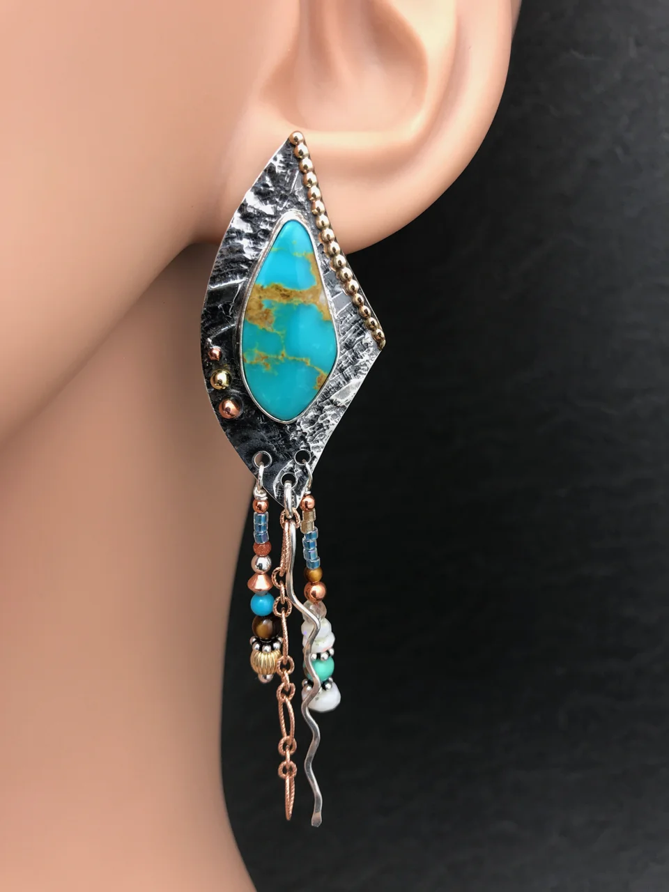 Kingman Turquoise Sky Fall Earrings