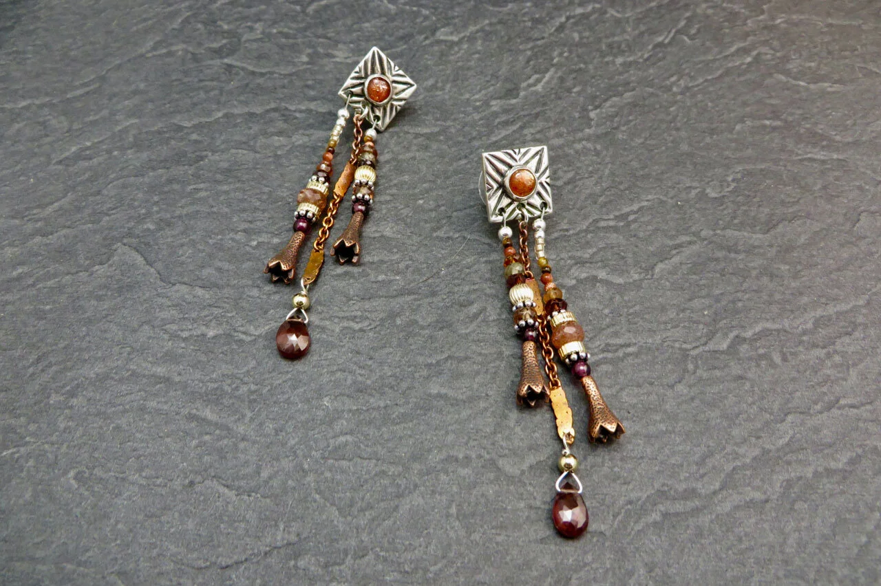 Square Concho Small Earrings