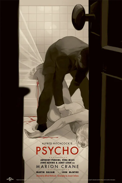 Psycho poster by Tomer Hanuka . 24"x36" screen print. Edition of 290. $45 .
