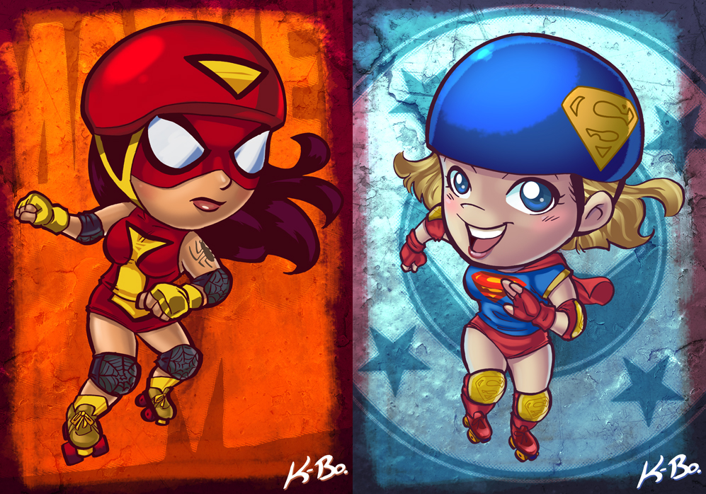 dc_vs_marvel_roller_derby__spider_woman_supergirl_by_kevinbolk-d6ohog1.jpg