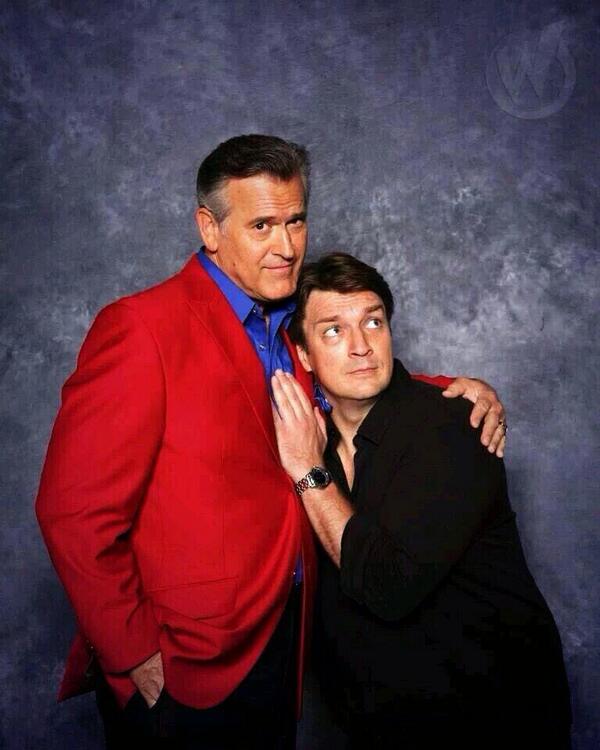 The Bruce Campbell and Nathan Fillion BroMance Has Begun — GeekTyrant
