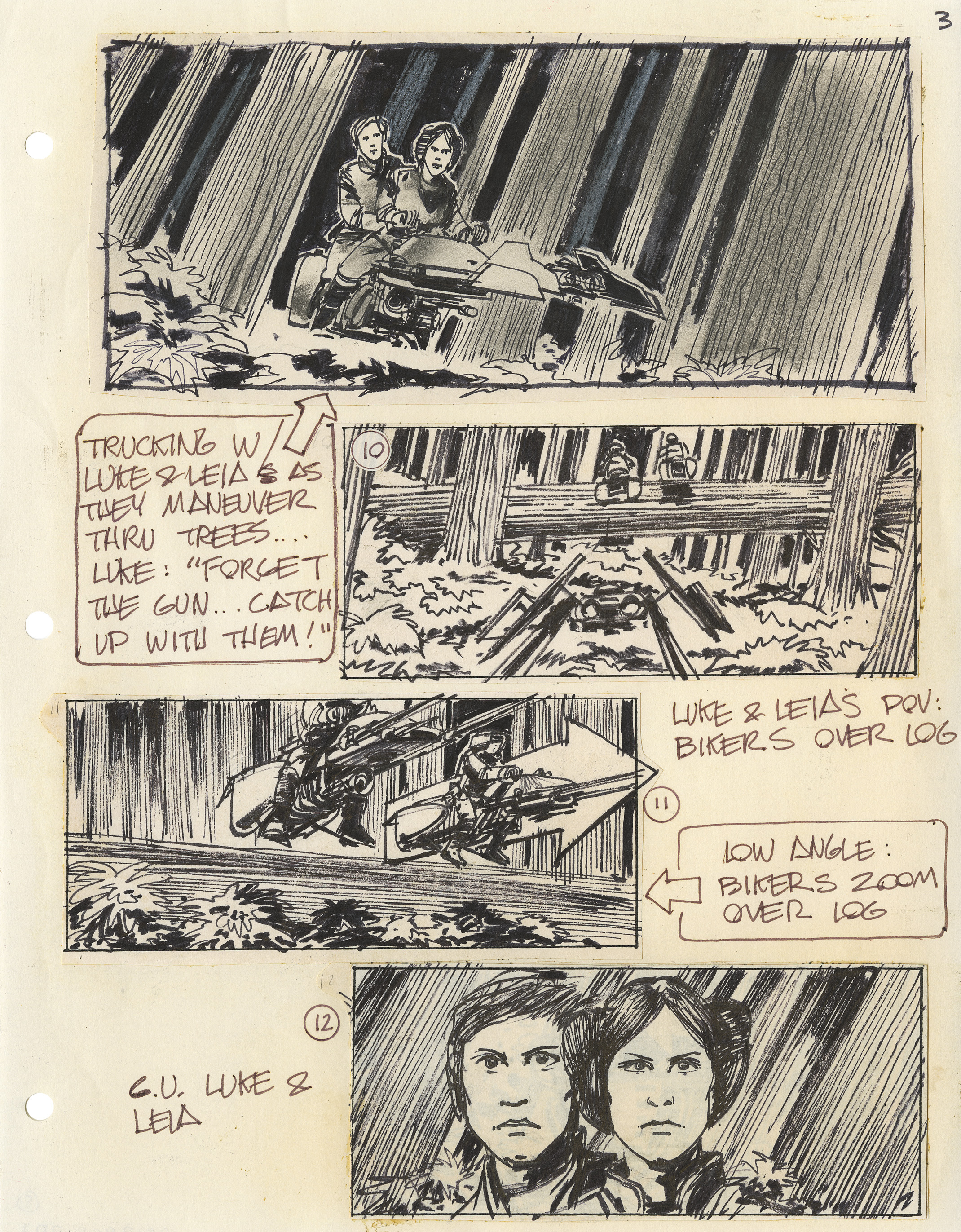 A giant log bars Luke and Leia's path – Joe Johnston