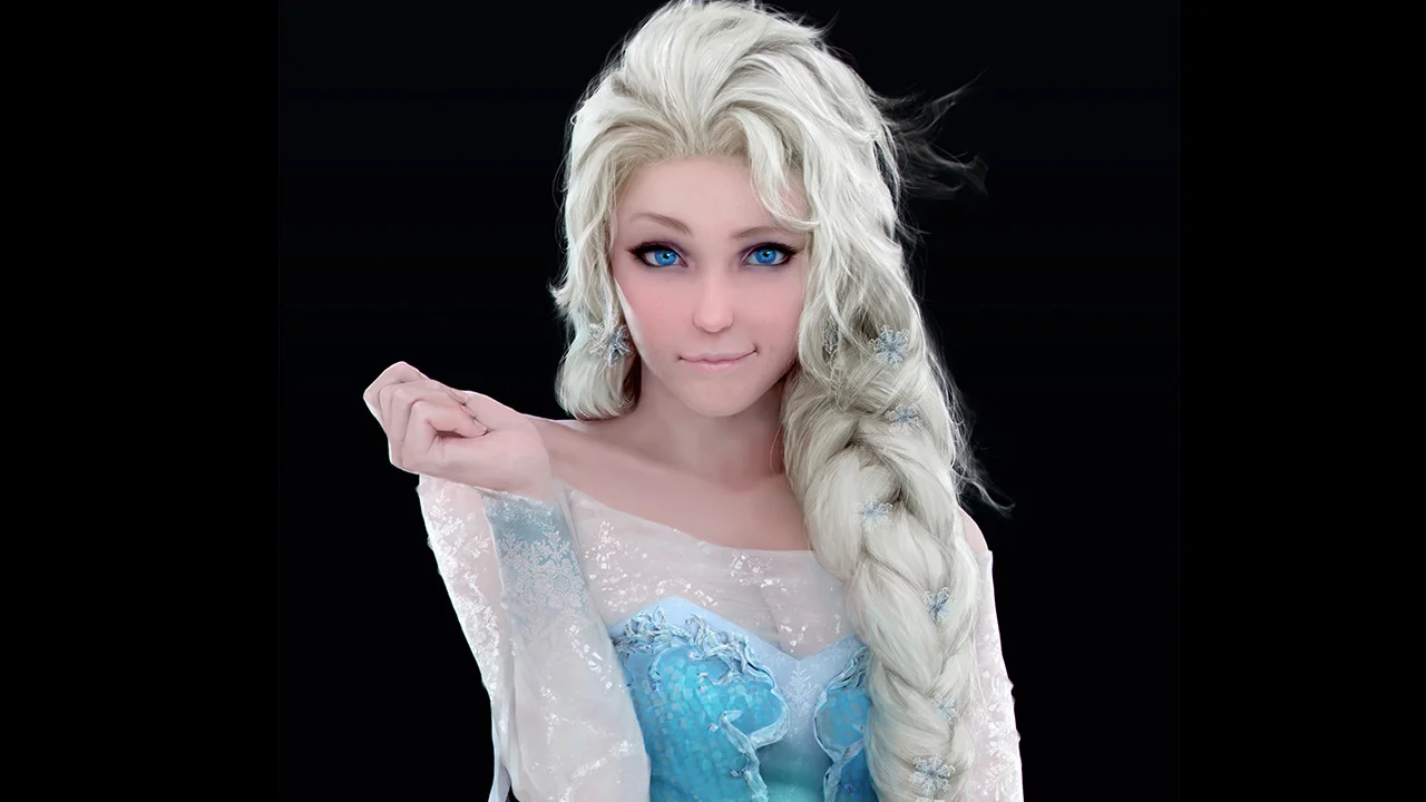 Insanely Realistic Digital Art of Elsa in FROZEN