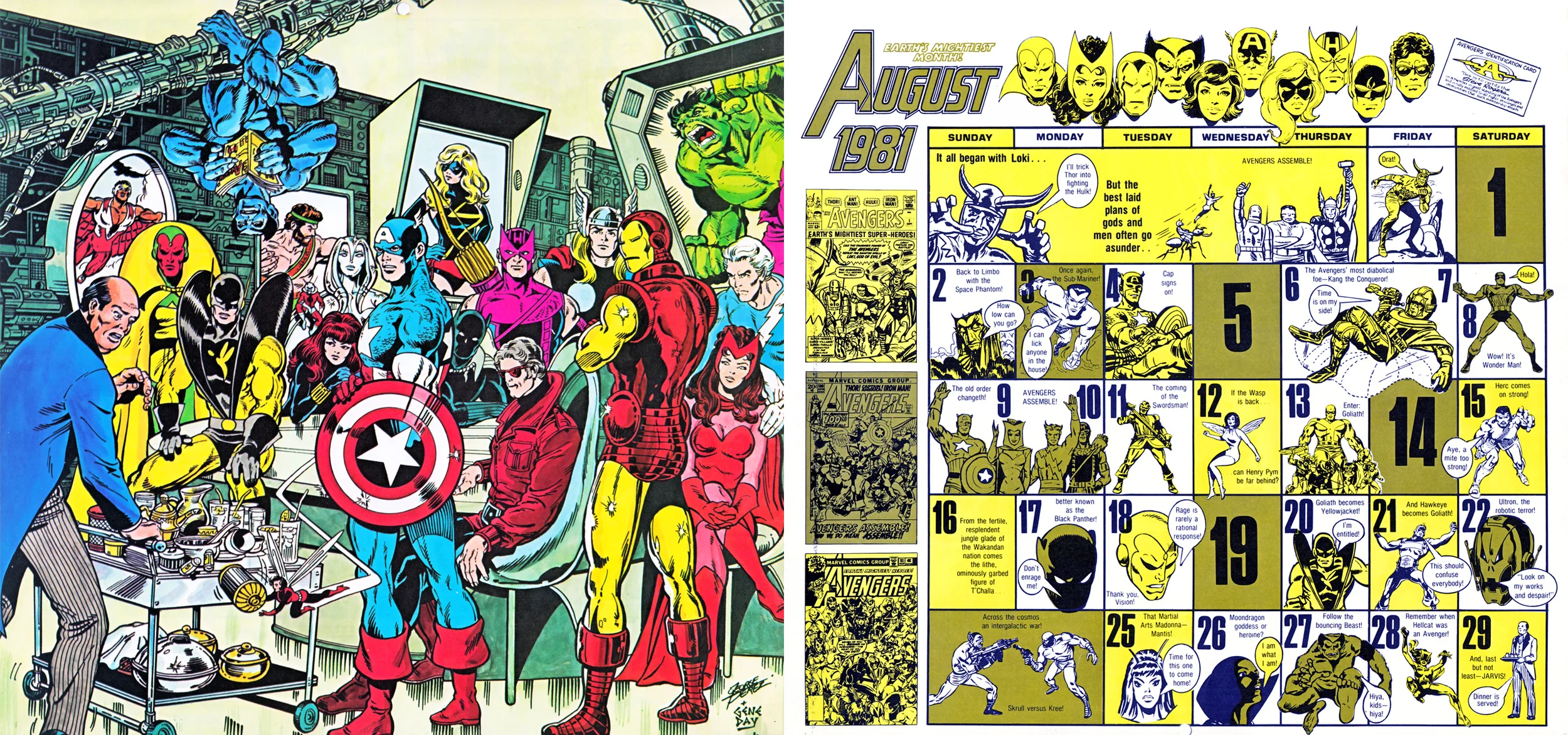 1981 Marvel Comics Calendar Perfectly Align with 2015