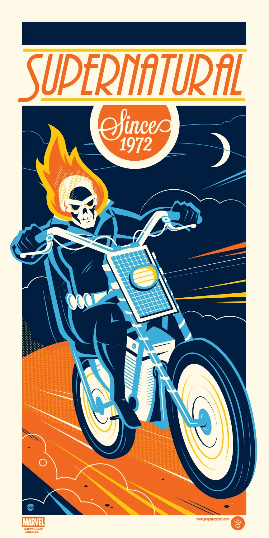 Vintage Style DOCTOR STRANGE and GHOST RIDER Poster Art by Dave Perillo