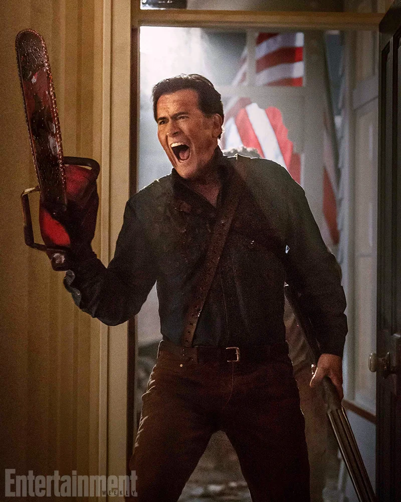 New Photos From ASH VS EVIL DEAD of Bruce Campbell and The Necronomicon