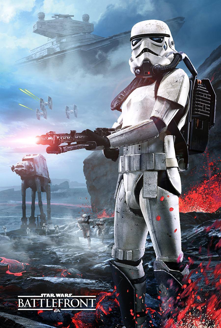Poster 42x24 cm Star Wars Battlefront 2 Stormtroopers AT AT Videogame Decor 01 