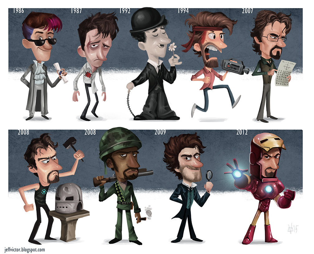 Cartoon Style Evolution of Robert Downey Jr. By Jeff Victor — GeekTyrant