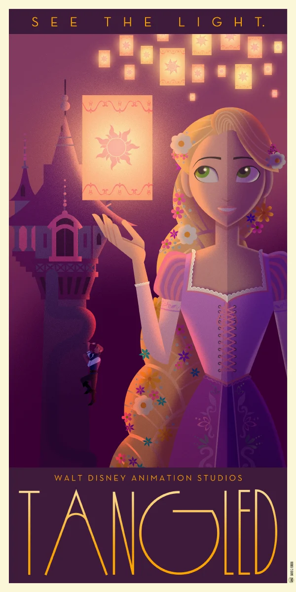Art DecoStyle Poster Art For Classic Disney Animated Films — GeekTyrant