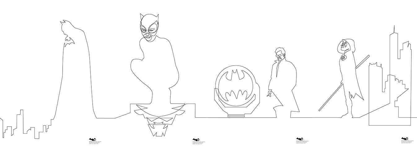 Single-Line Art Featuring Four Popular Batman Charcters — GeekTyrant