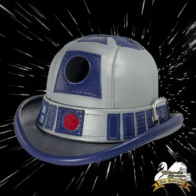 R2 D2 Inspired Leather Derby Hat GeekTyrant