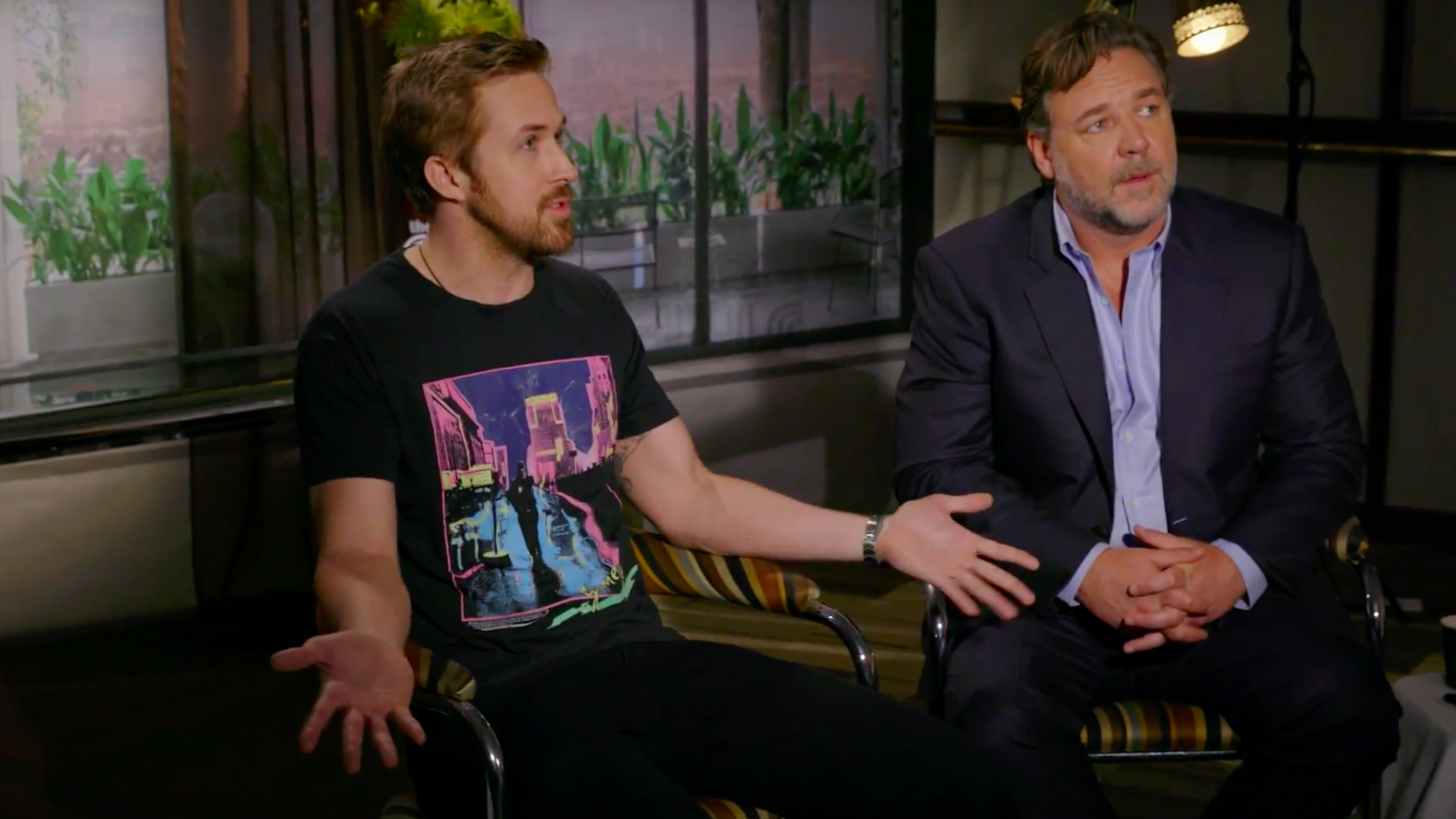 Watch: Ryan Gosling and Russell Crowe Get Screamed At in Funny Video  Promoting THE NICE GUYS — GeekTyrant