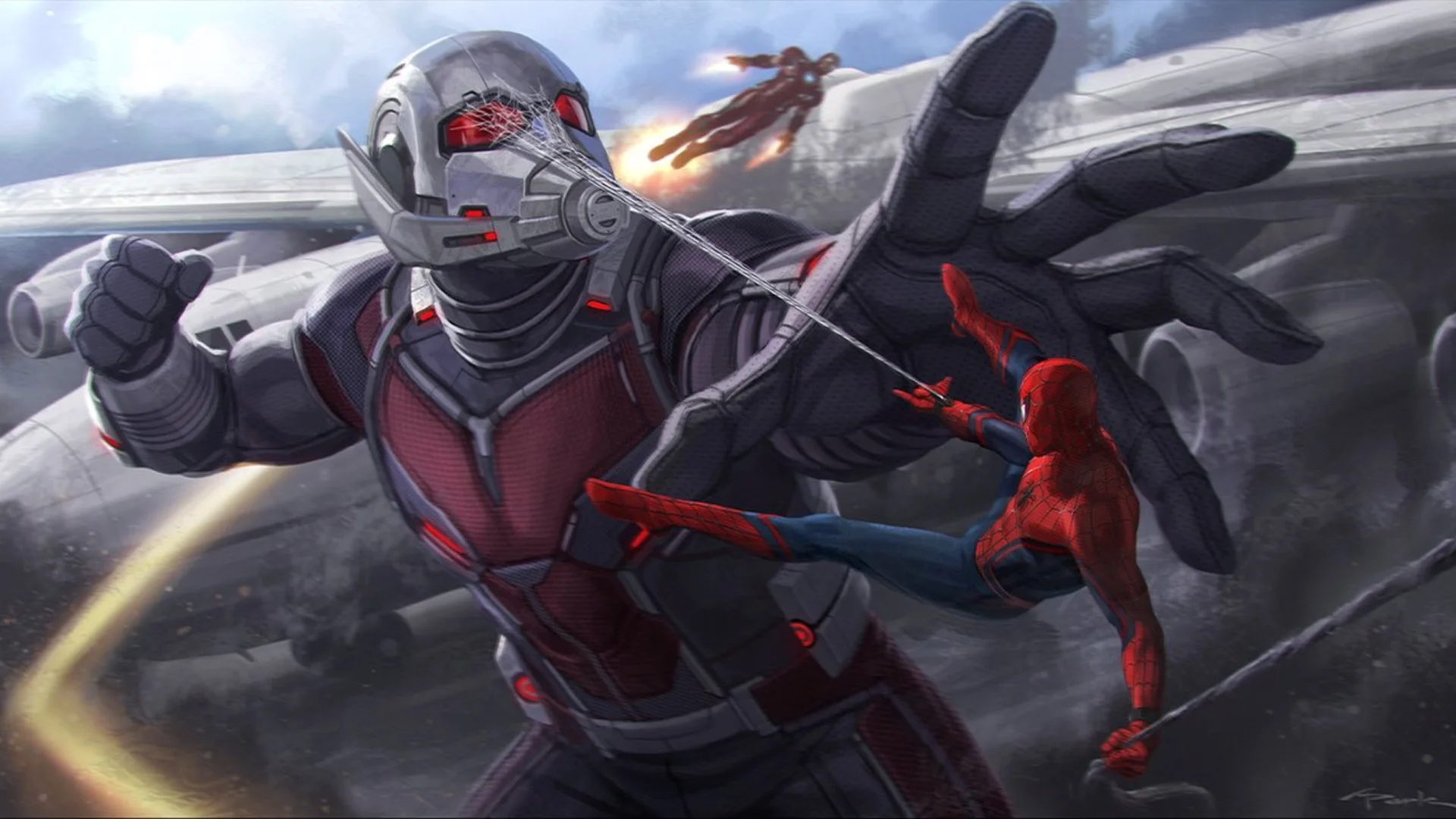 Spider Man Attacks Giant Man In Concept Art For Civil War Geektyrant