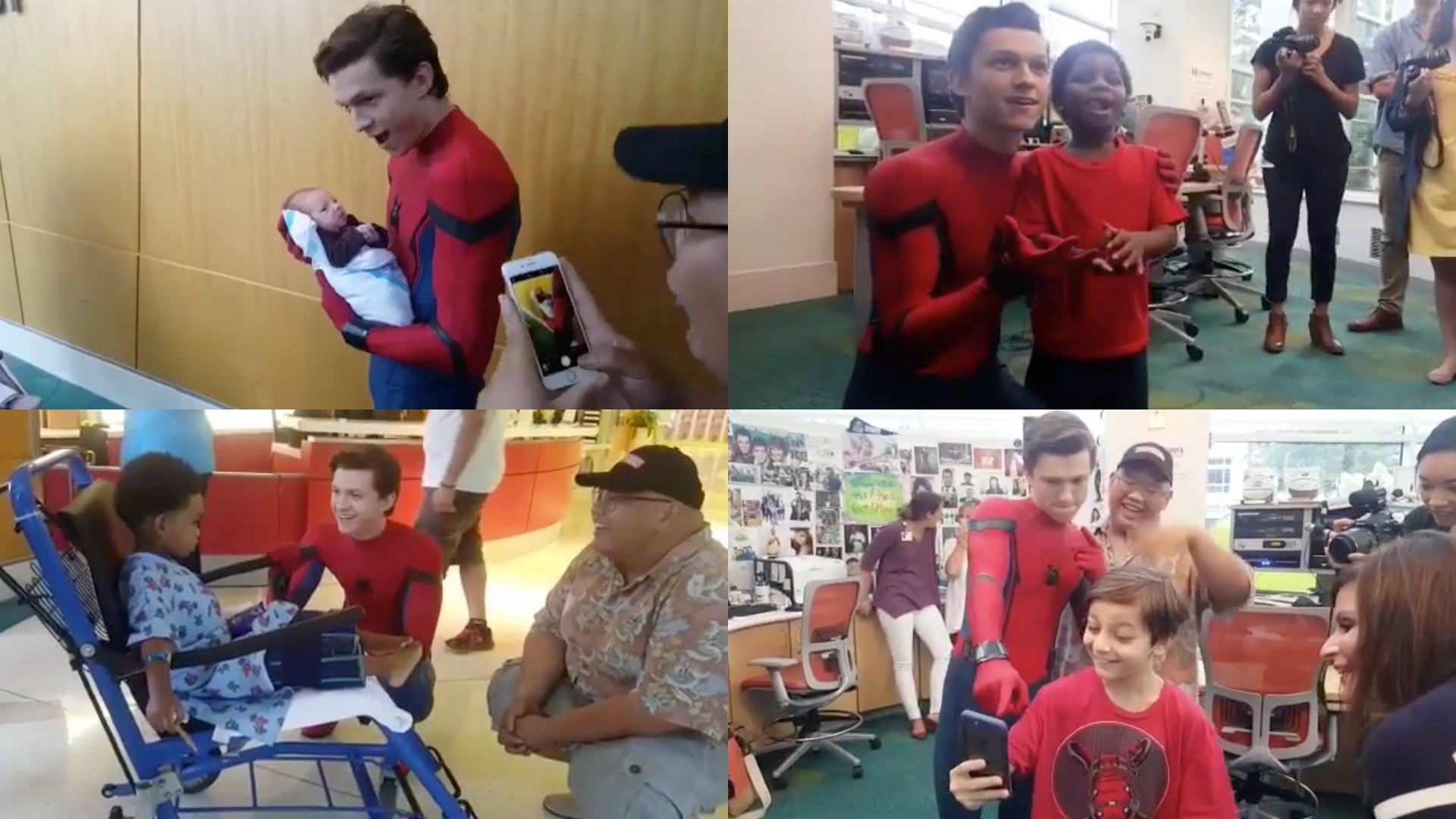 SPIDER-MAN: HOMECOMING Star Tom Holland Shares Touching Video of Children's  Hospital Visit — GeekTyrant