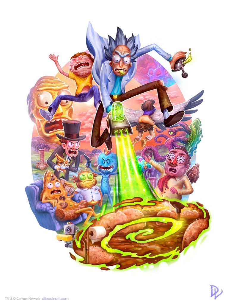 Fun Collection of Art from the RICK AND MORTY Art Show Hosted by