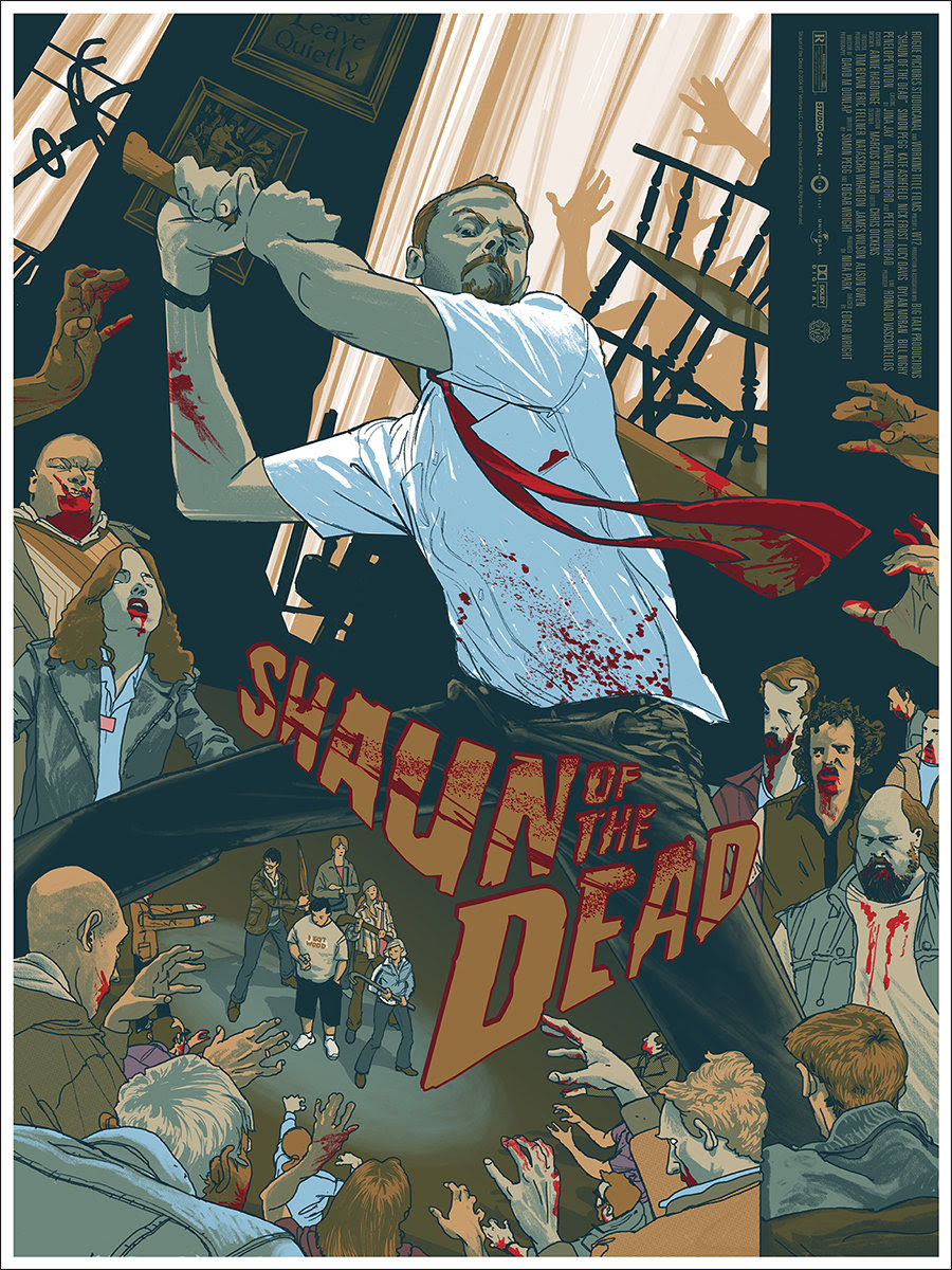 Shaun of the Dead by Rich Kelly. 18"x24" screen print. Hand numbered. Edition of 300. Printed by D&L Screenprinting. Expected to ship in 9-10 weeks. $45