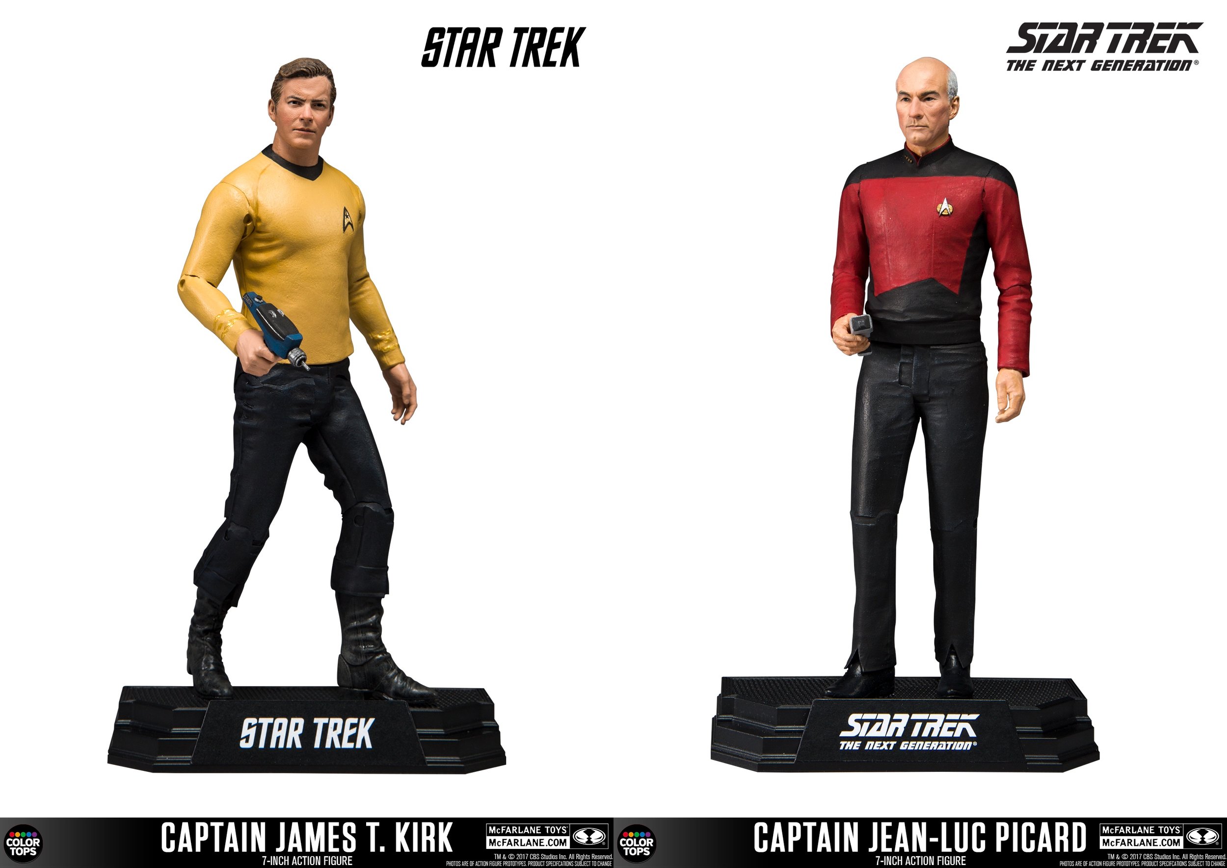 McFarlane Toys Captain Kirk and Captain Picard Star Trek Action Figures Set of 2 