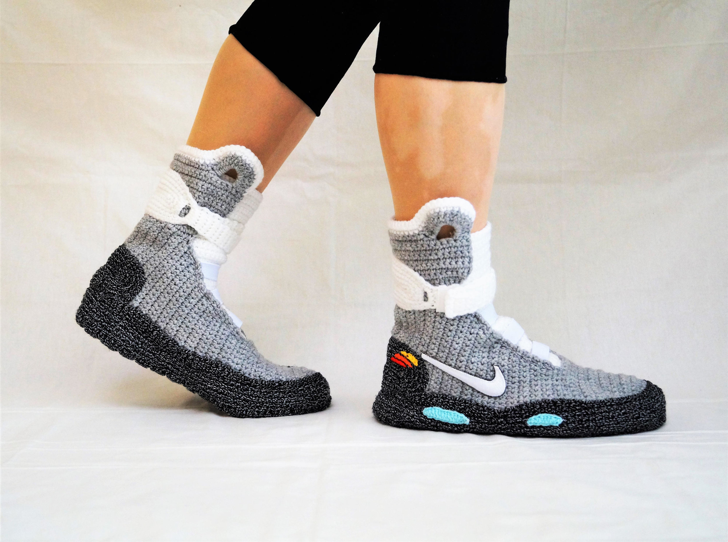 Cool Hand-Crafted BACK TO FUTURE Nike Air Mags Slippers —