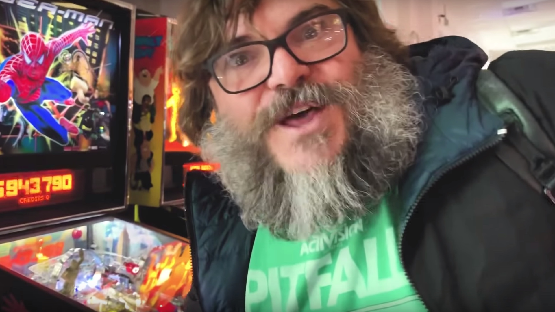 Jack Black Visits the Pinball Hall of Fame in His First Official   Video — GeekTyrant