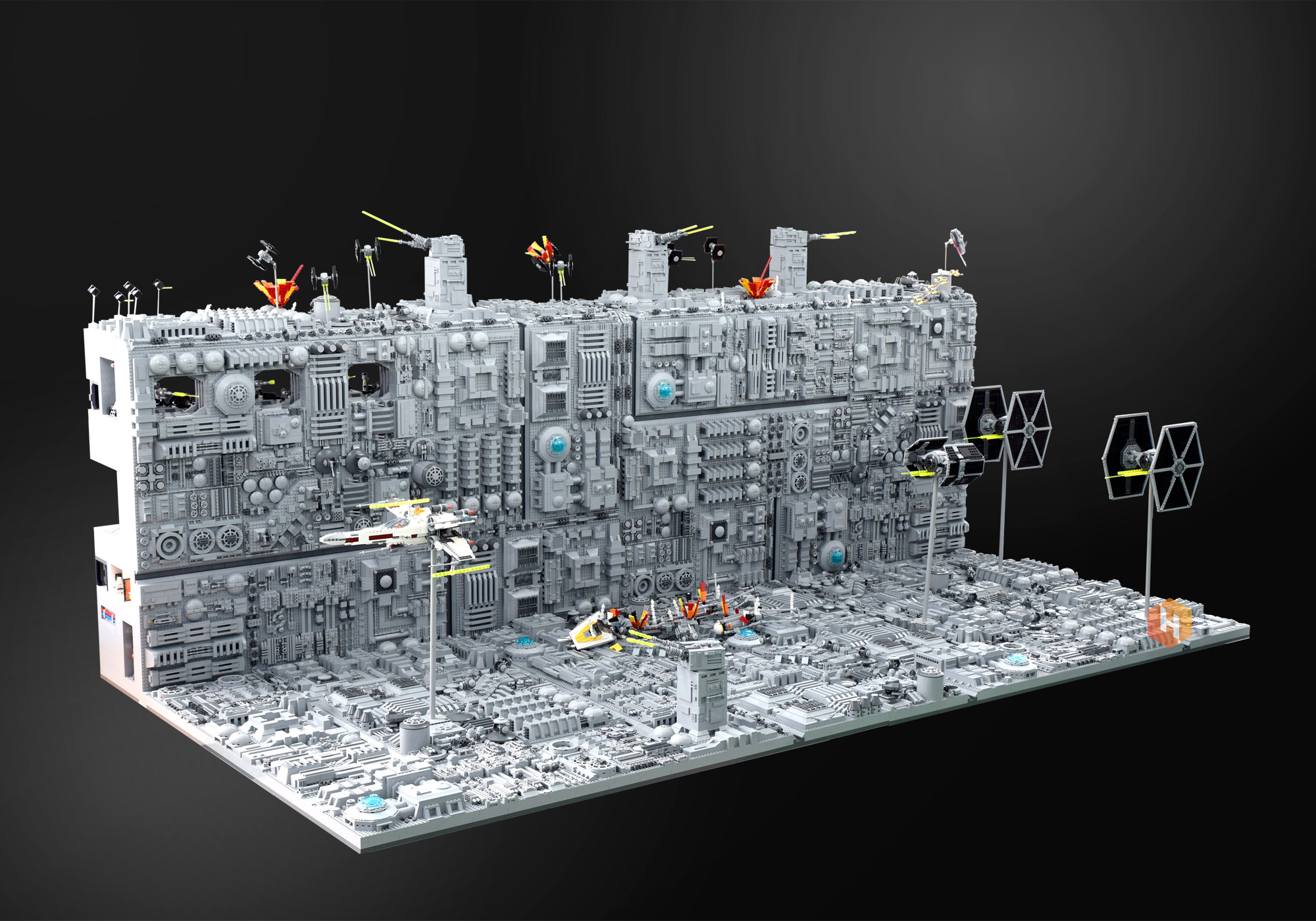 Super Detailed and Huge LEGO Diorama of The STAR WARS Death Star
