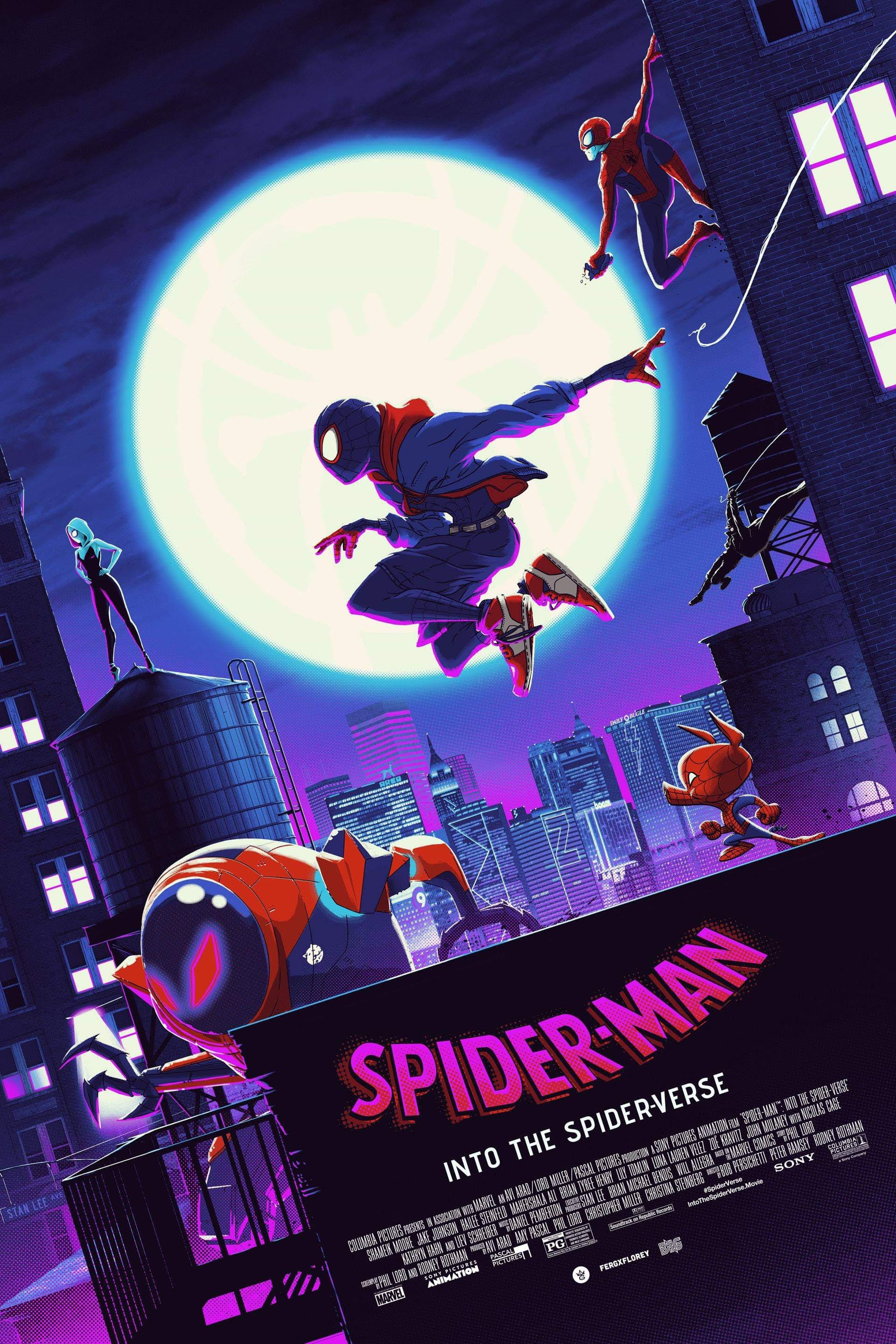 Spider Man Into the Spider Verse Movie Art Canvas Poster 12x18 24x36 inch 