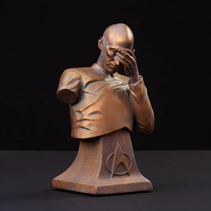Captain Picard S Classic Facepalm Image From Star Trek Gets A Bronze Bust Statue Geektyrant