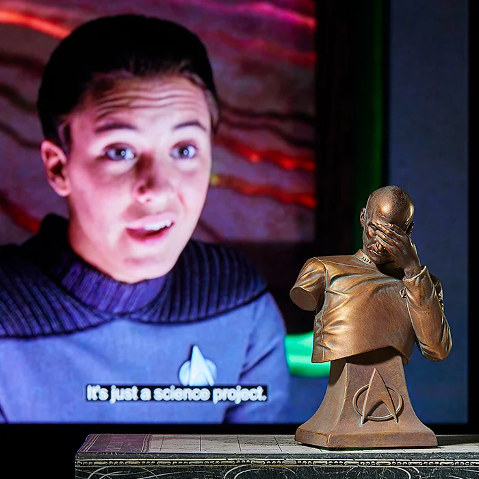 Captain Picard S Classic Facepalm Image From Star Trek Gets A Bronze Bust Statue Geektyrant