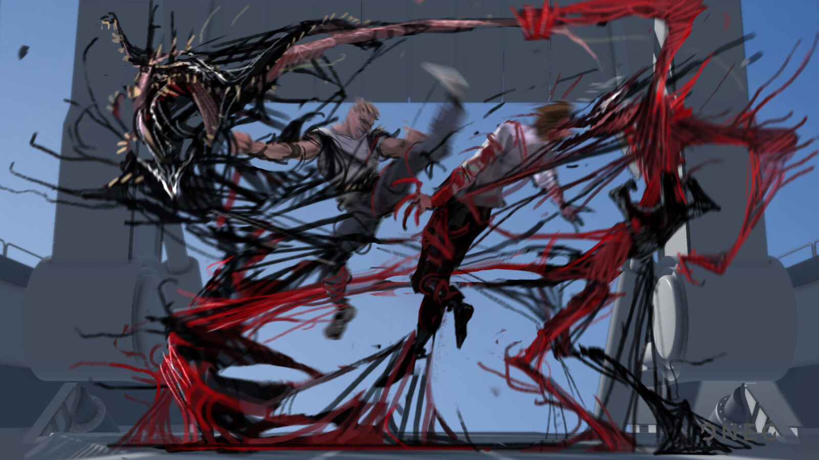 Cool Concept Art From VENOM Shows an Unused Scene and a Fight Sequence.