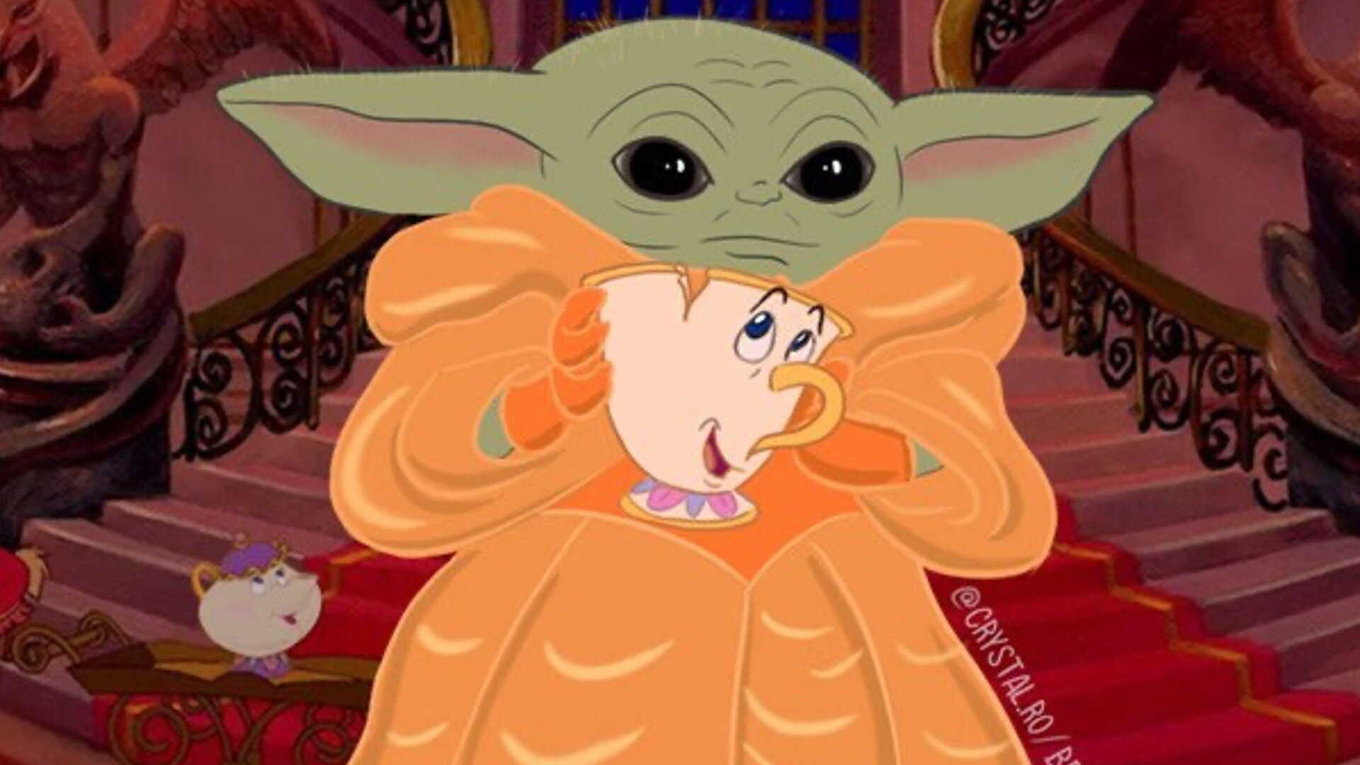 Ridiculous Fan Art Reimagines Baby Yoda as Disney Princesses