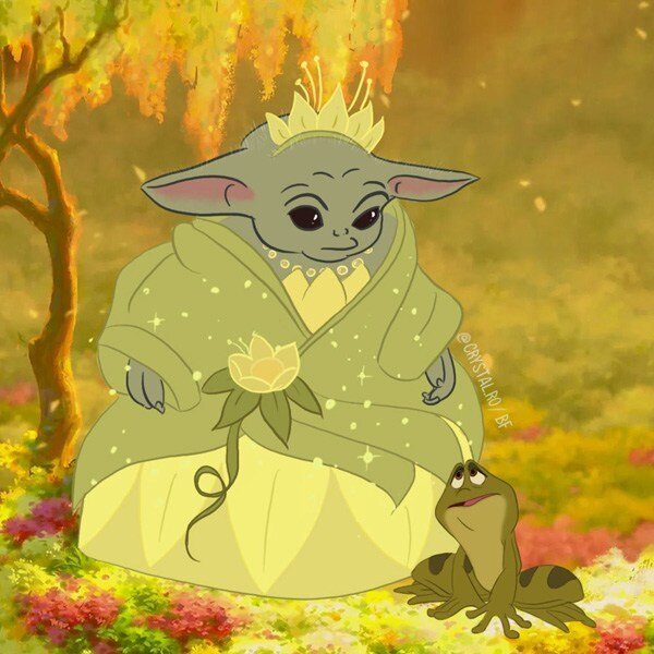 Ridiculous Fan Art Reimagines Baby Yoda as Disney Princesses Because ...