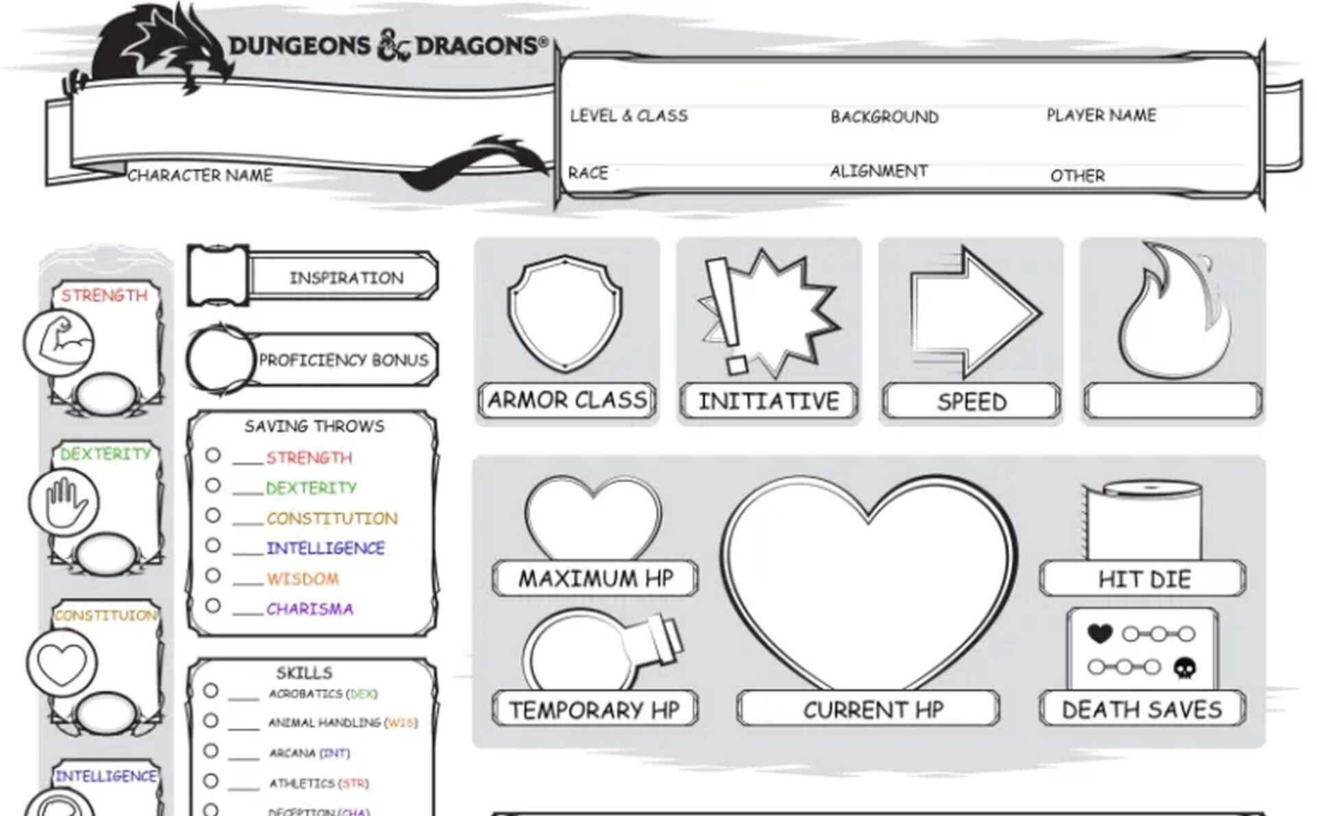 More D D Character Sheets Designed For People With Dyslexia Geektyrant