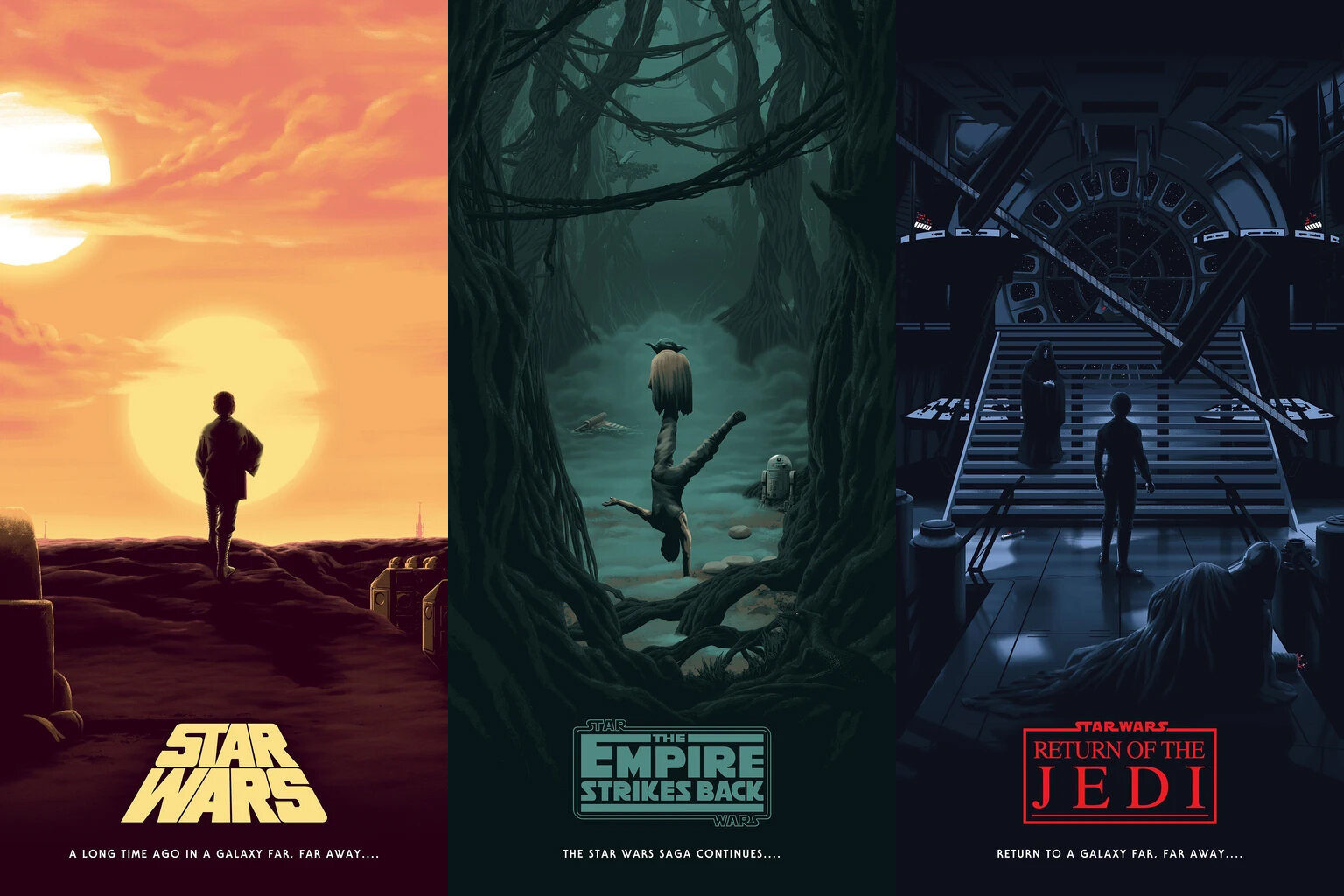 Kort leven Omgeving Afwijzen Cool STAR WARS Trilogy Poster Art Created By Florey Focus on Luke  Skywalker's Journey — GeekTyrant